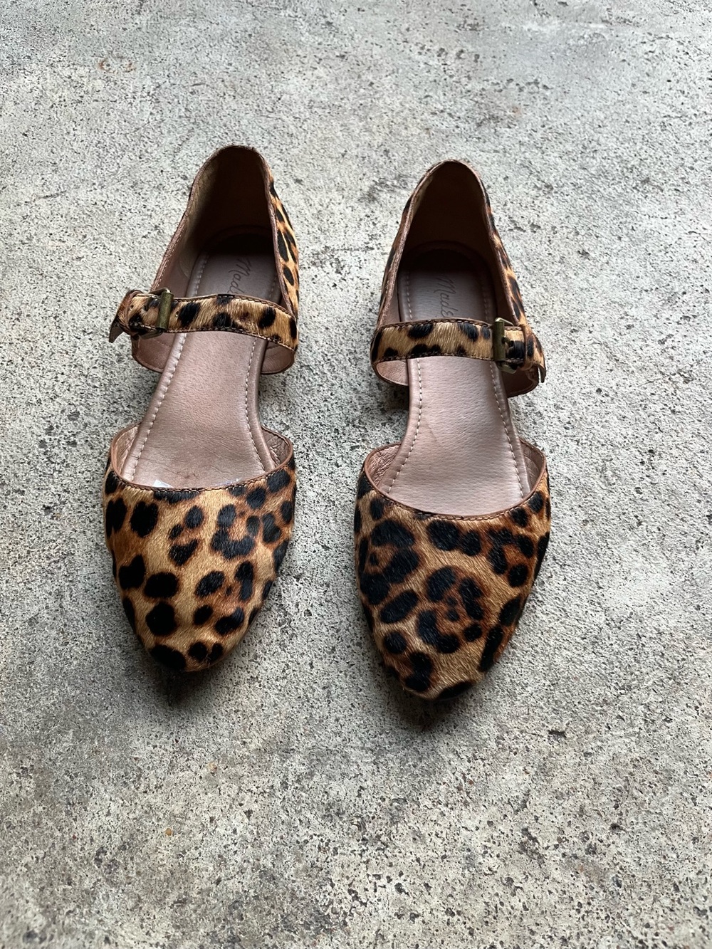 Madewell Leopard Print Mary Jane Flats in Brown & Black